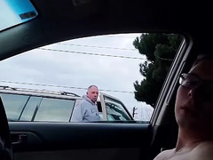 Elder otter and young otter take turns rubbin\' and masturbating off in public