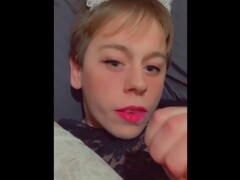 BlondeOlivia gets a cum facial after providing a hot handjob to a BBC